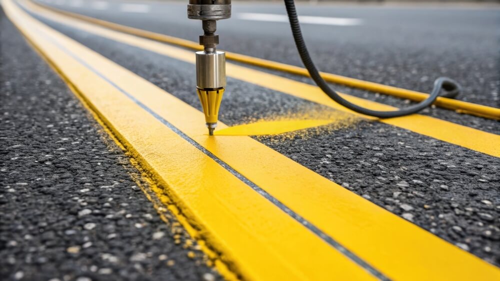 Jak przebiega proces malowania znaków poziomych na drogach? Krok po kroku